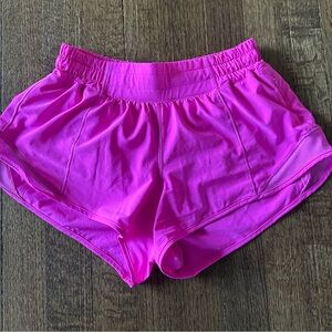 Lululemon Hotty Hot LR Shorts in hot pink. Size 4
